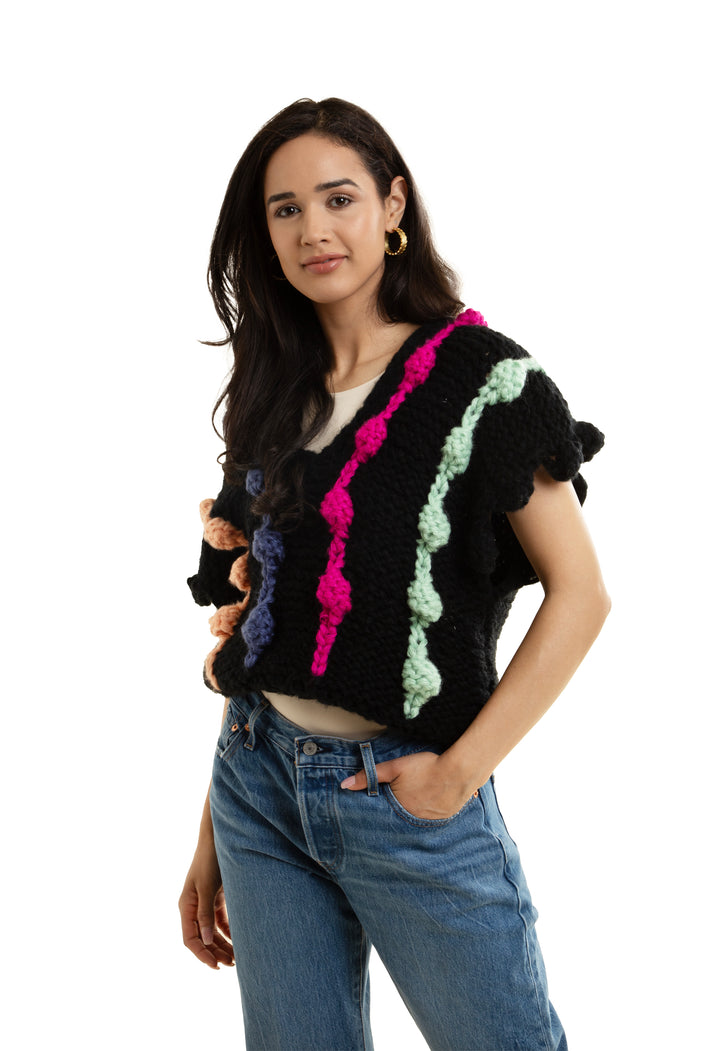 Multi Chunky Knit Sweater Vest