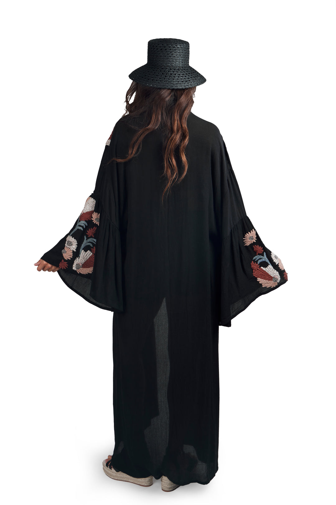 Floral Embellished Long Kaftan