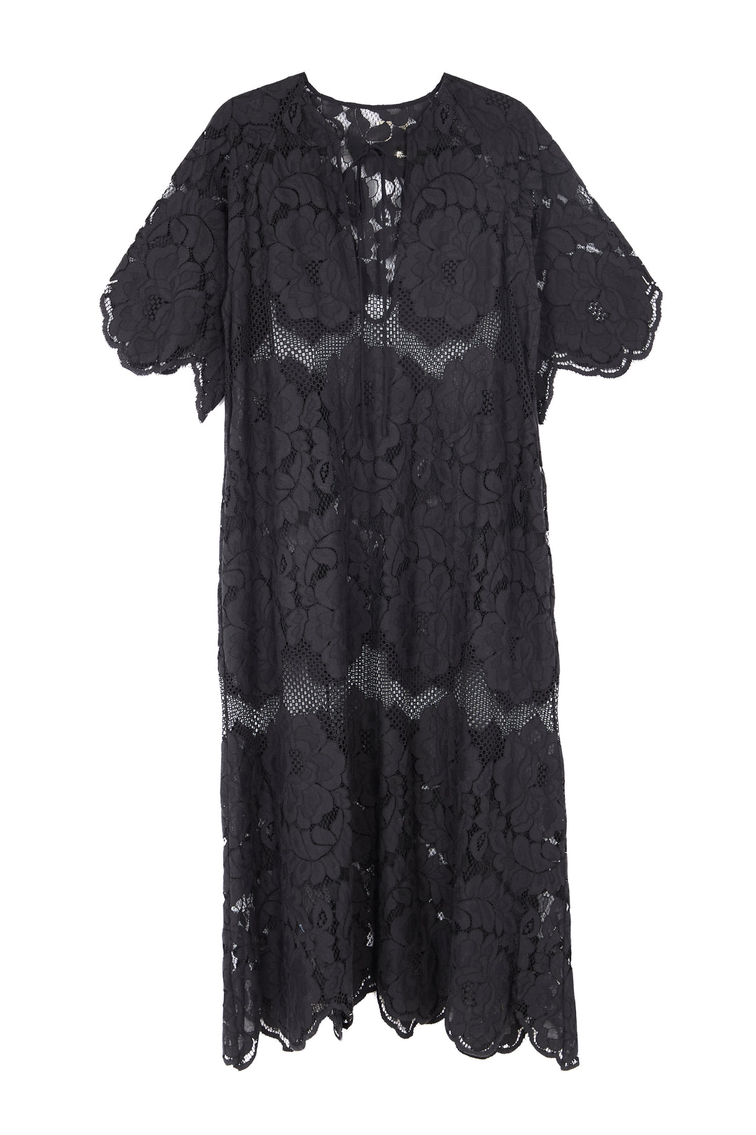 Floral Mesh Lace Kaftan