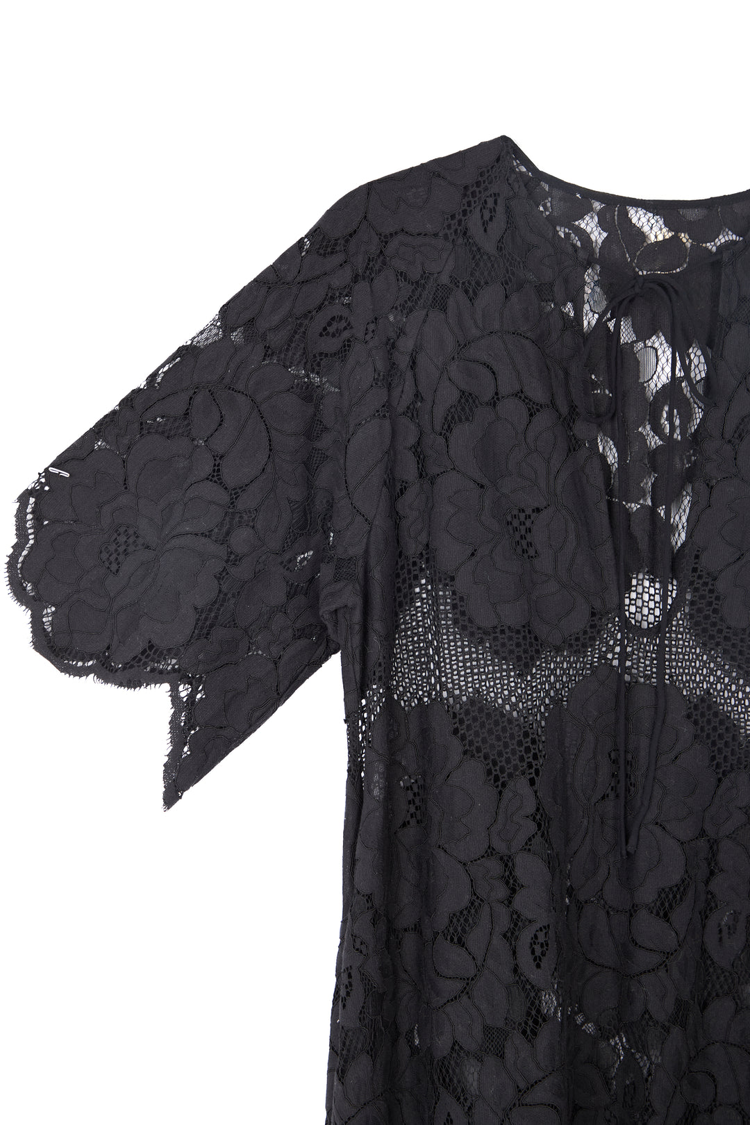 Floral Mesh Lace Kaftan