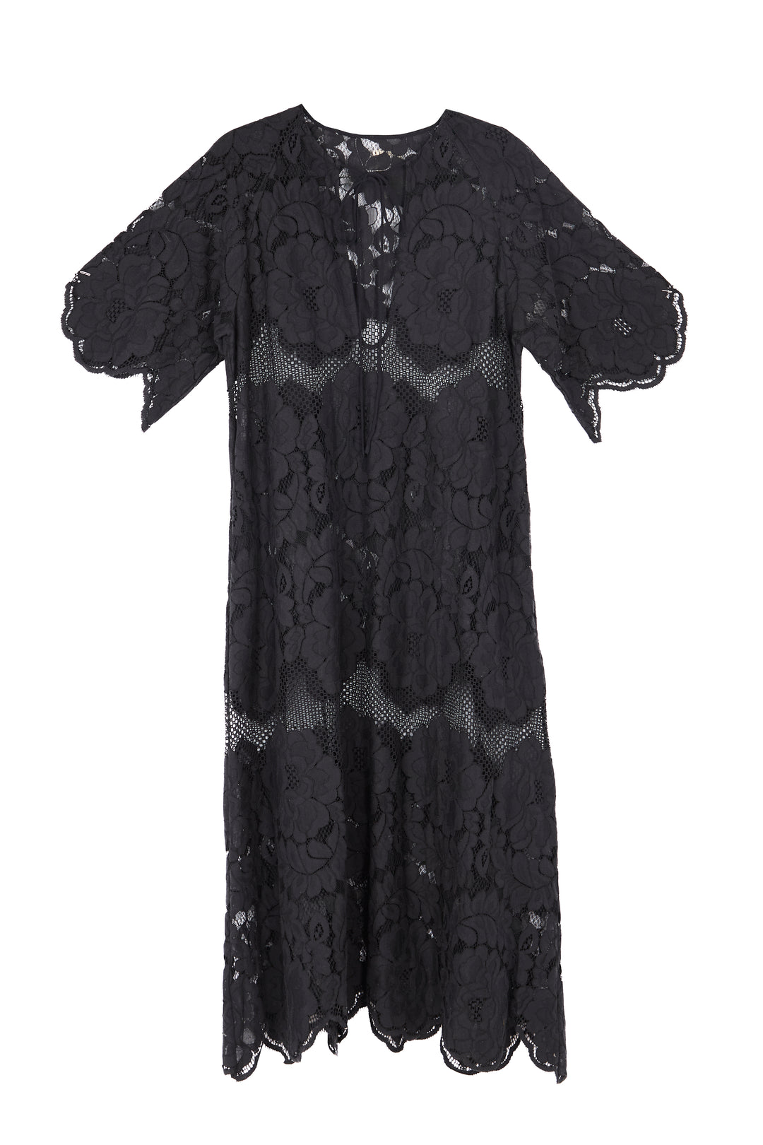 Floral Mesh Lace Kaftan