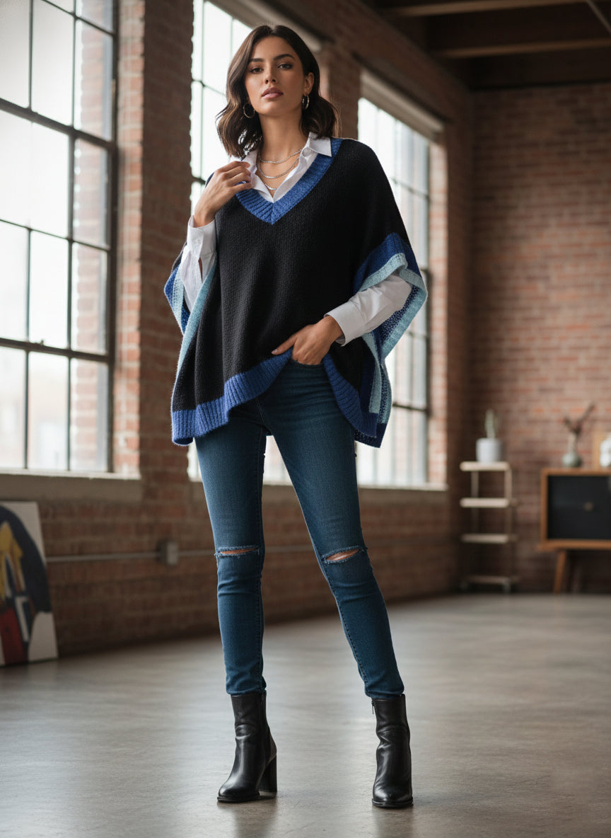 Colorblock Knit Sweater Vest