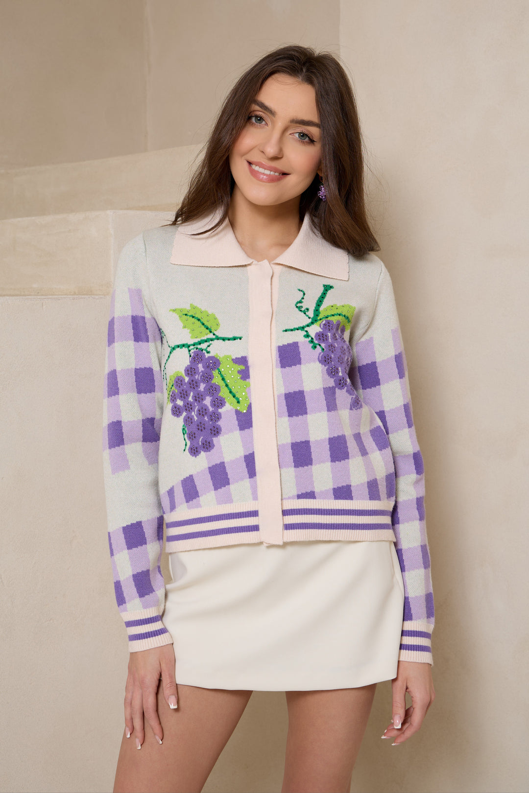 Grape Striped Cardigan