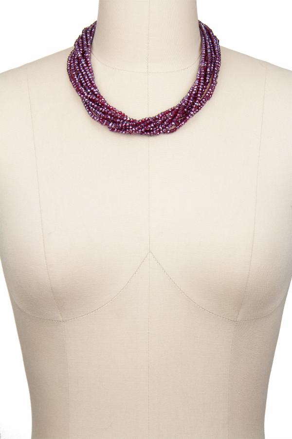 Multi Strand Beaded Short Necklace