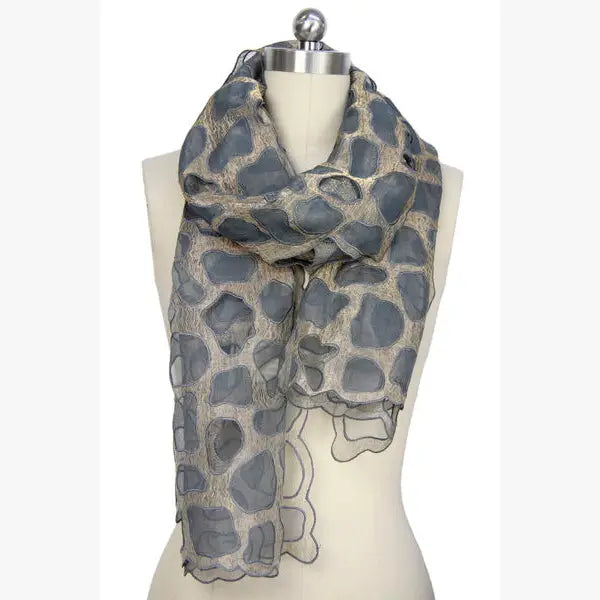 Transparent Leopard Print Silk Wrap Scarf