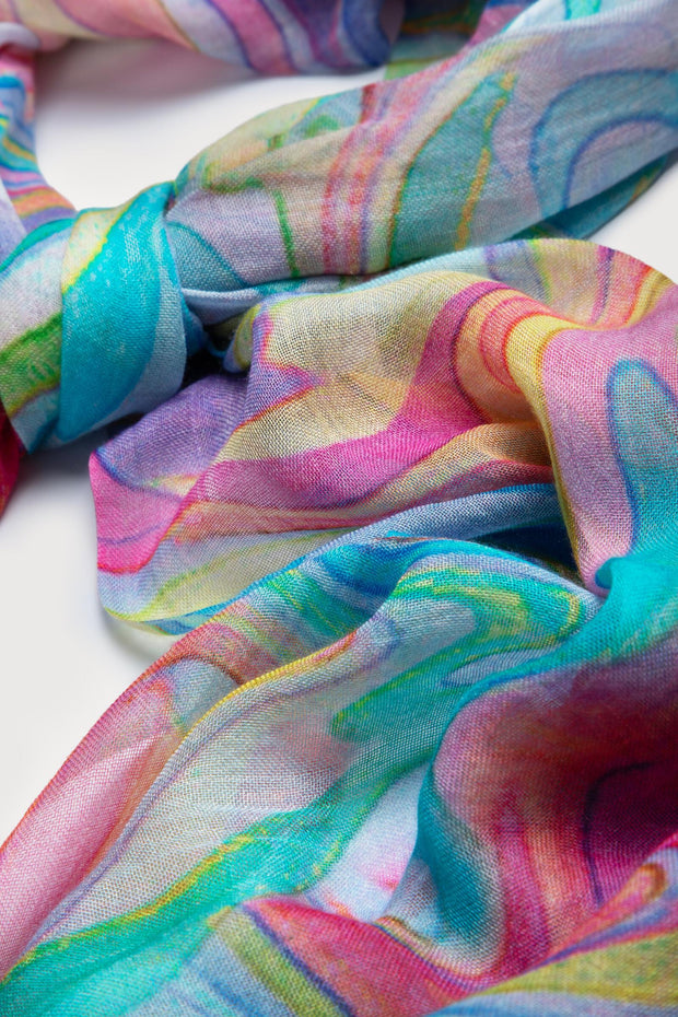 Multicolored Marbled Scarf