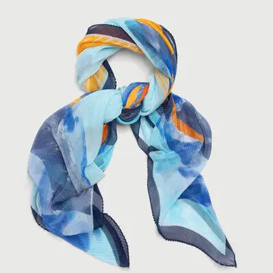 Pleated Floral Geo Scarf