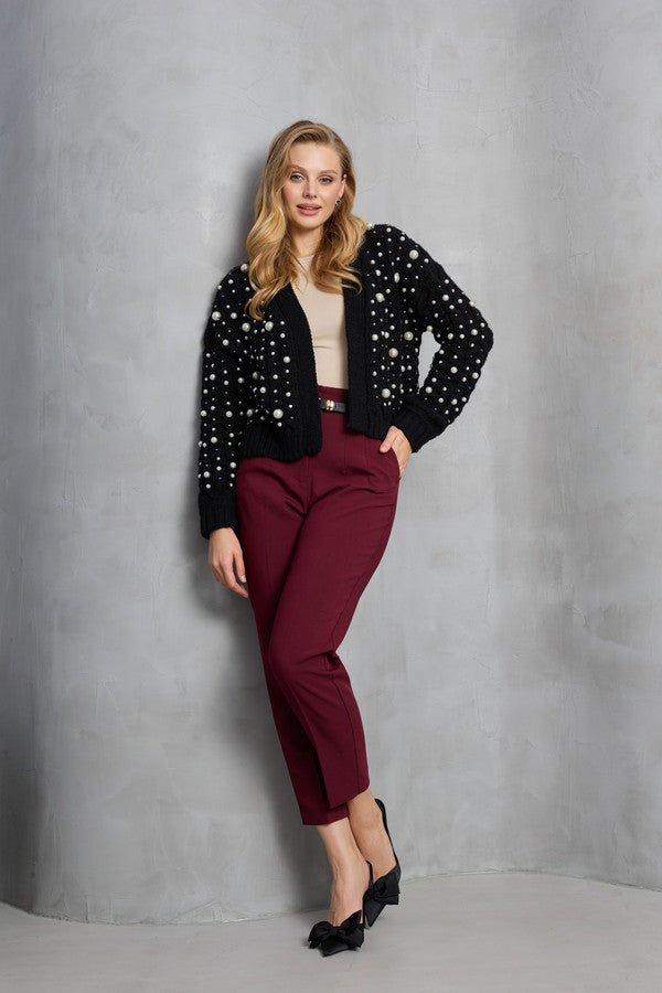 Party Pearl Cardigan - Black Multi