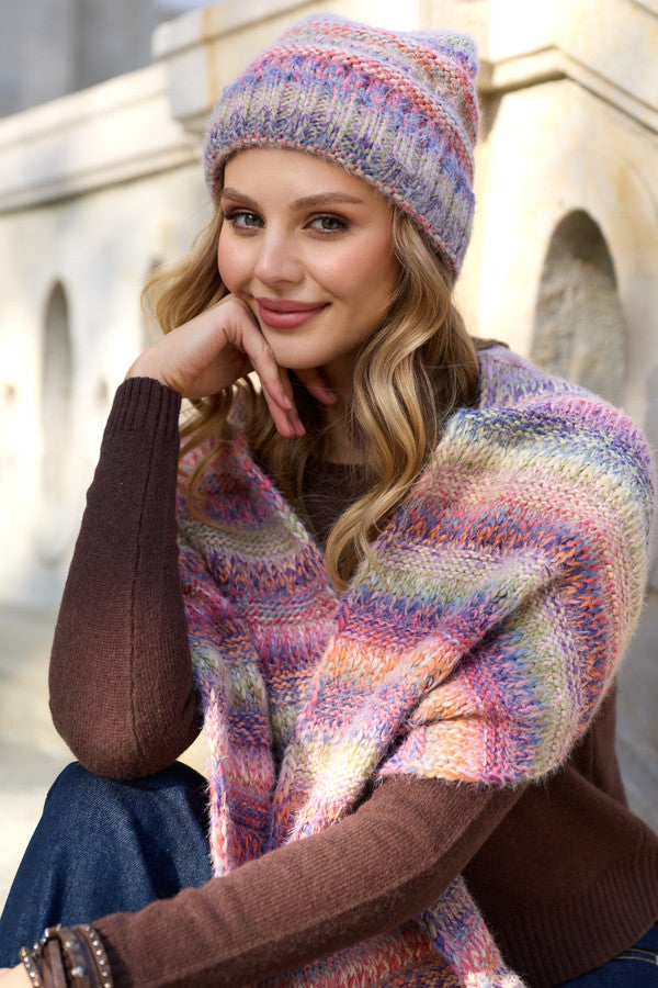 Multicolored Knit Beanie - Multi