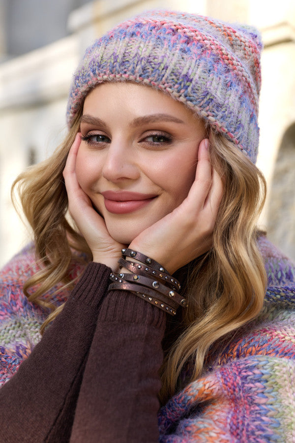 Multicolored Knit Beanie - Multi