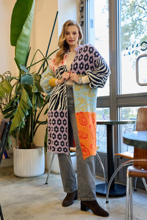 Soft Multi Patterned Cardigan - Multi