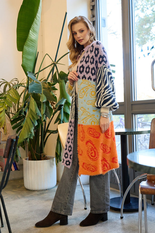 Soft Multi Patterned Cardigan - Multi