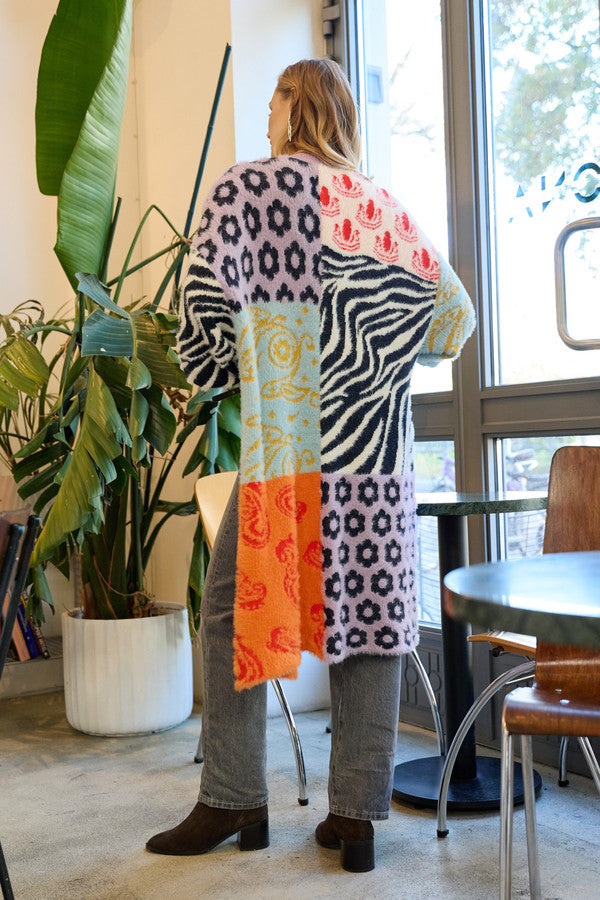 Soft Multi Patterned Cardigan - Multi
