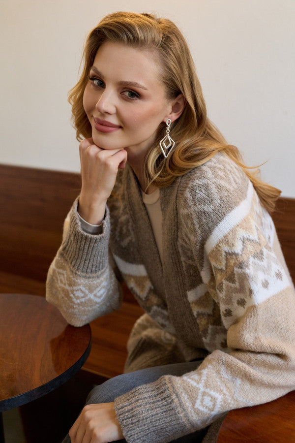Fair Isle Cardigan - Neutral