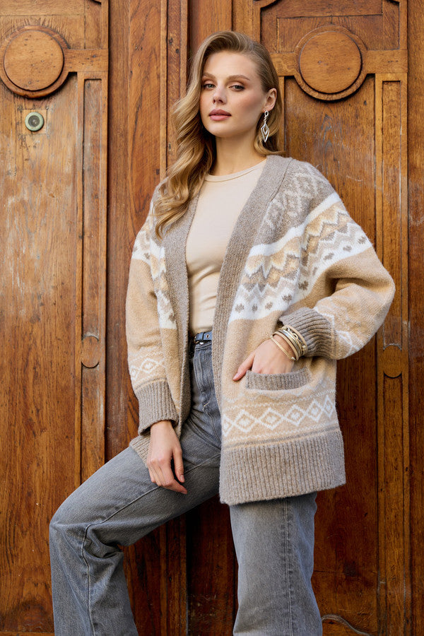 Fair Isle Cardigan - Neutral