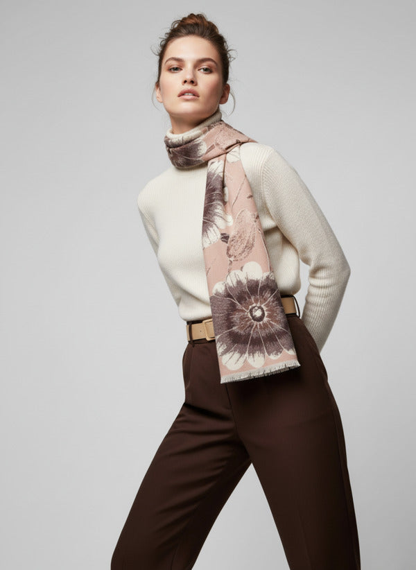 Reversible Blooming Botanical Scarf