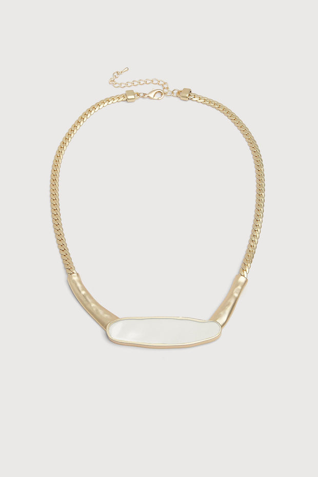 Herringbone Chain Plated Collar Necklace