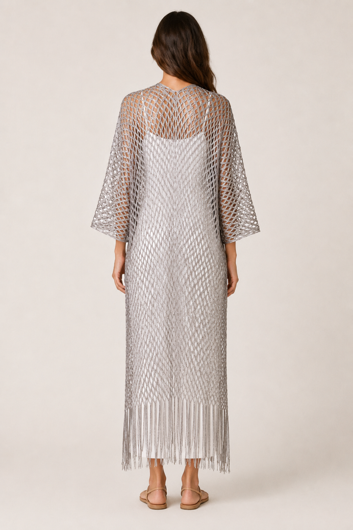 Metallic Fringe Kimono