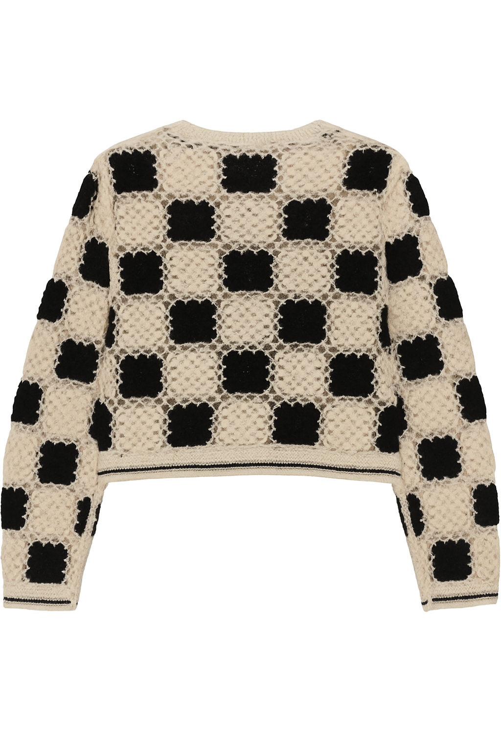 Crochet Checkered Cardigan