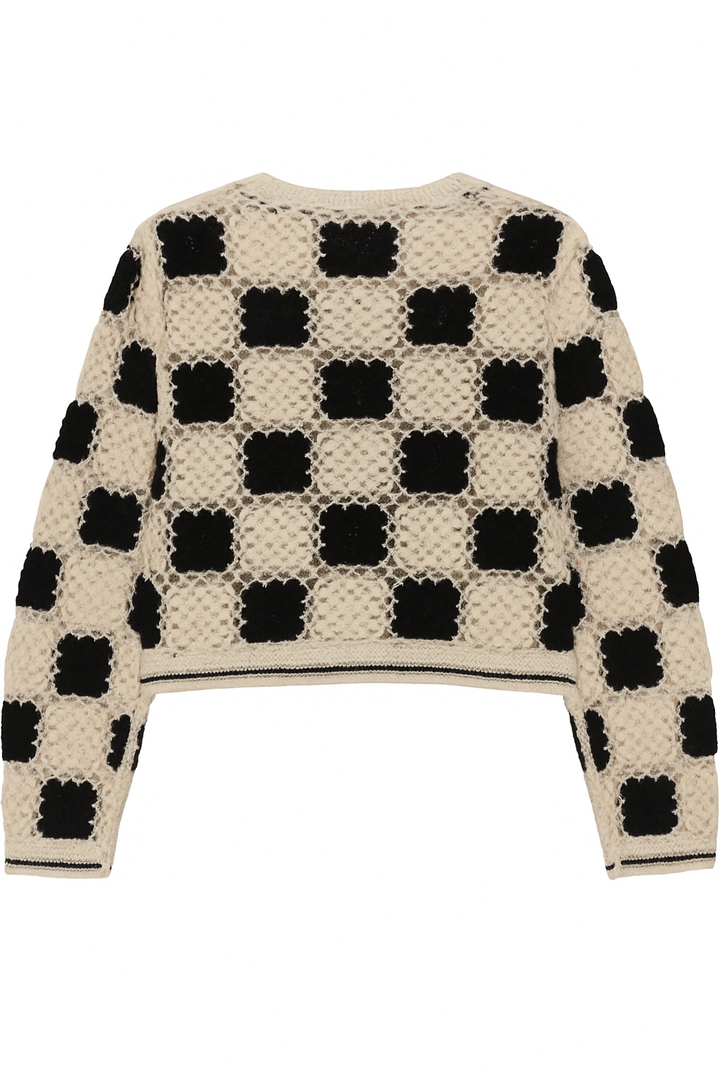 Crochet Checkered Cardigan