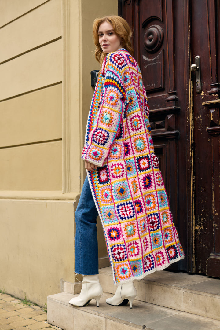 Granny Square Crochet Multi Kimono