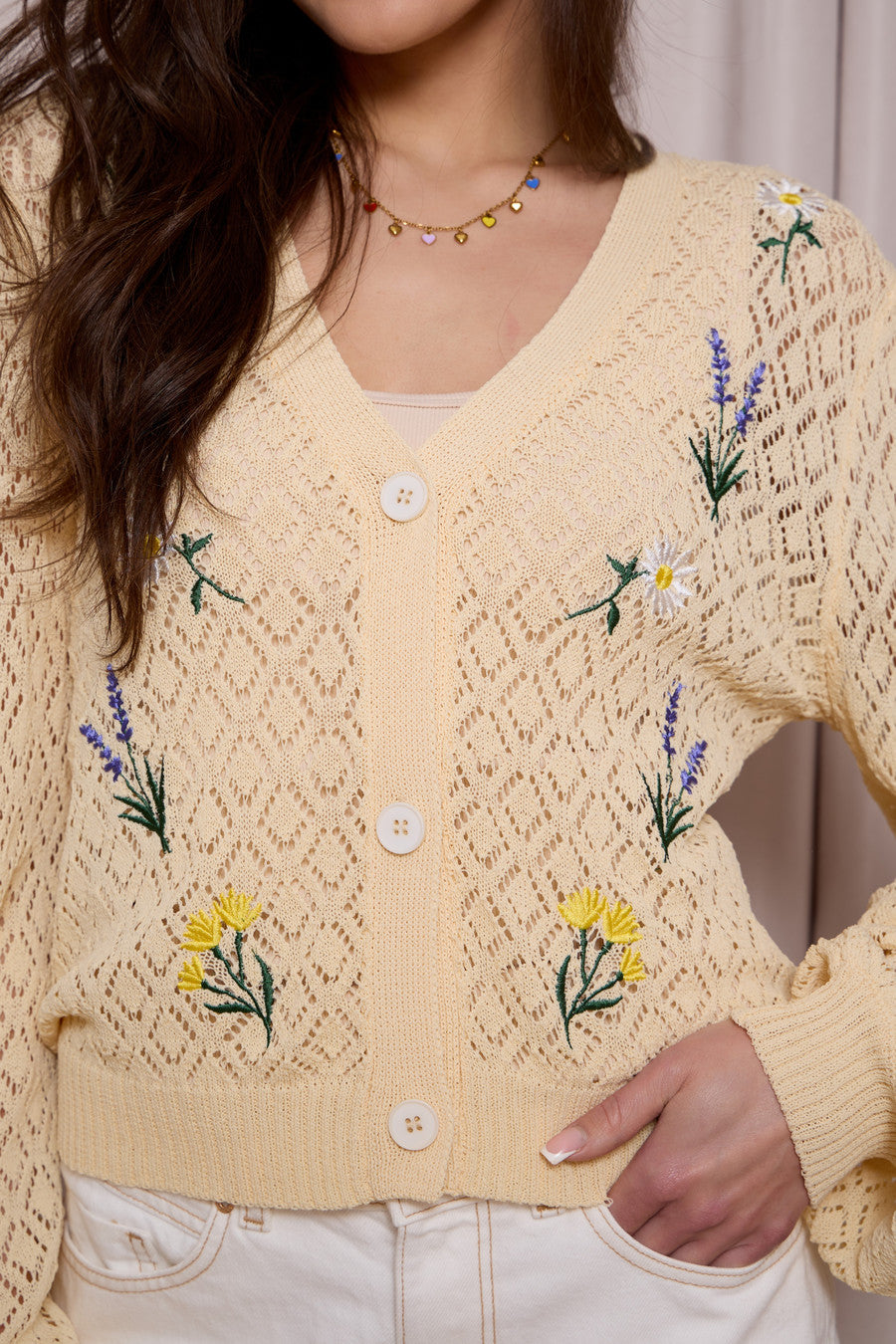 Floral Embroidered Cardigan
