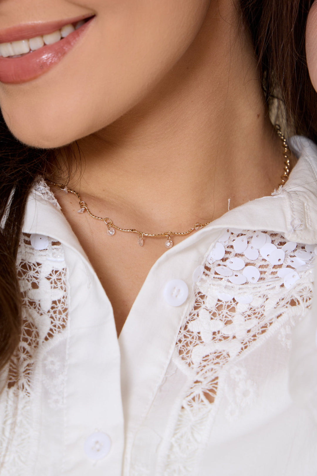 Crystal Dainty Station Necklace