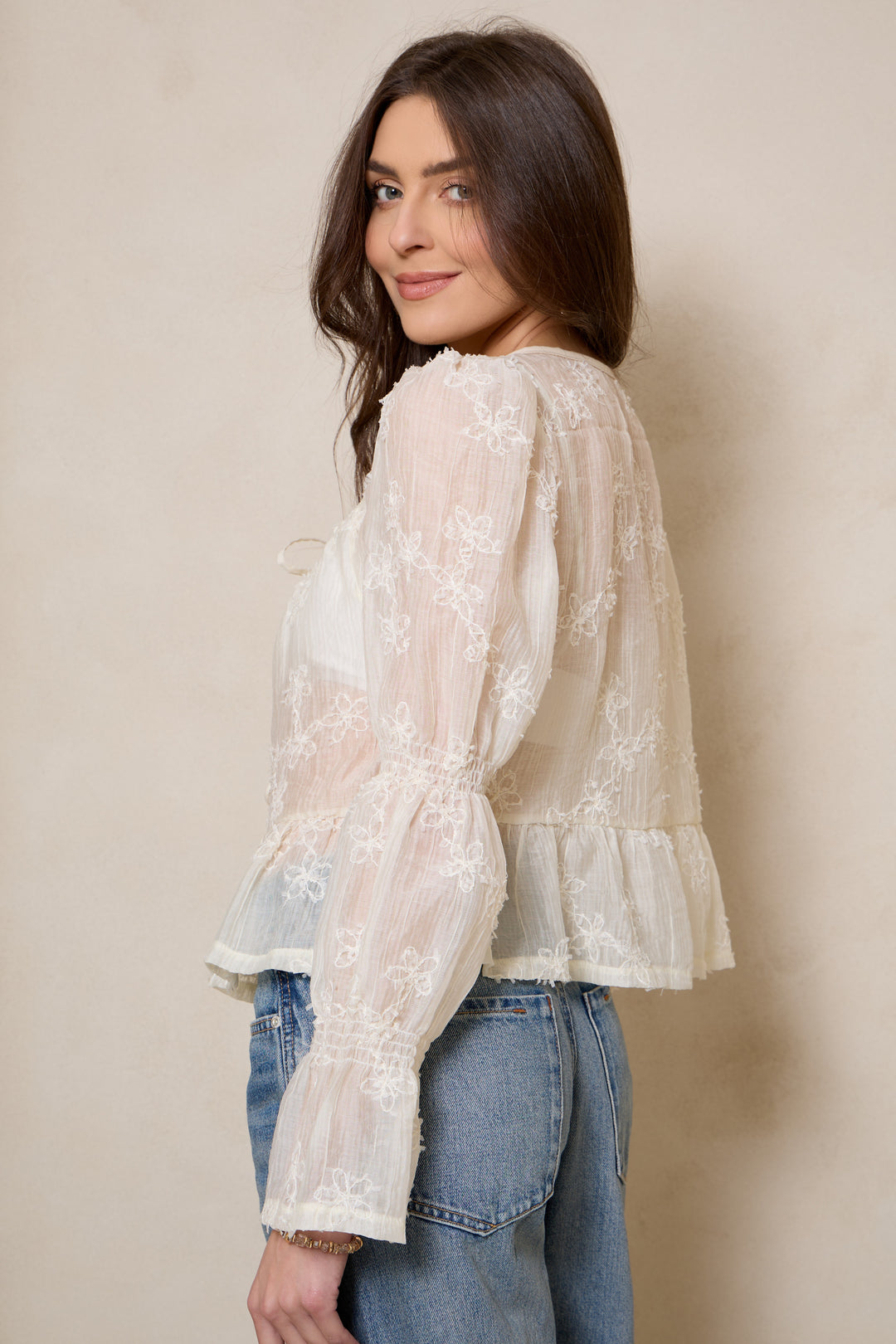 Meadow Floral Tie Front Top