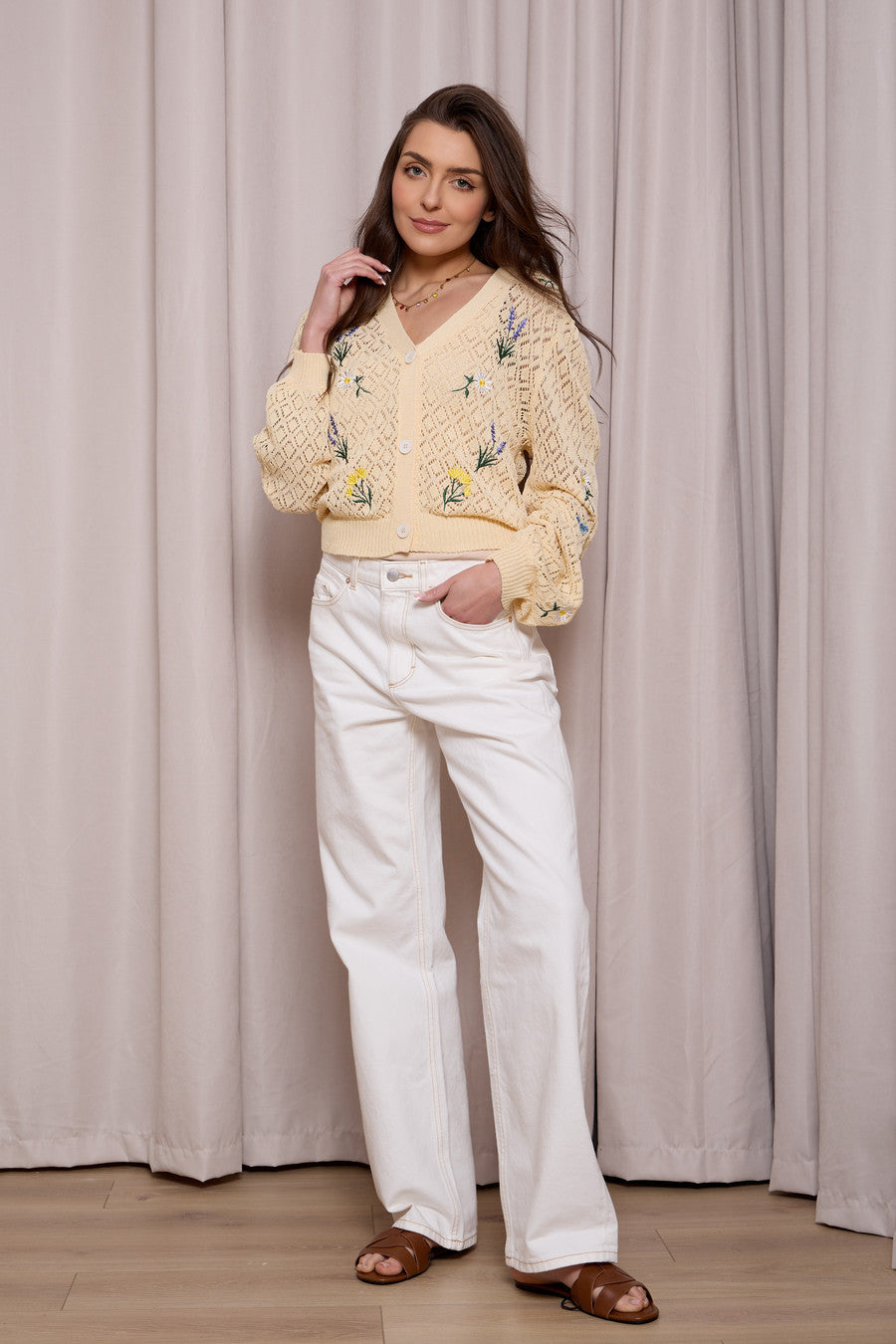 Floral Embroidered Cardigan