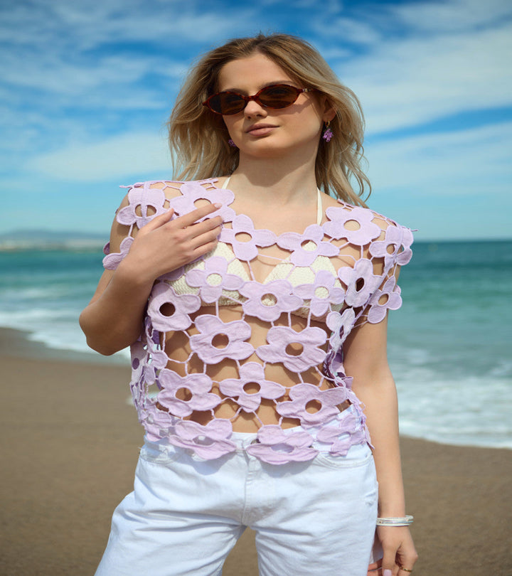 Floral Cutout Vest
