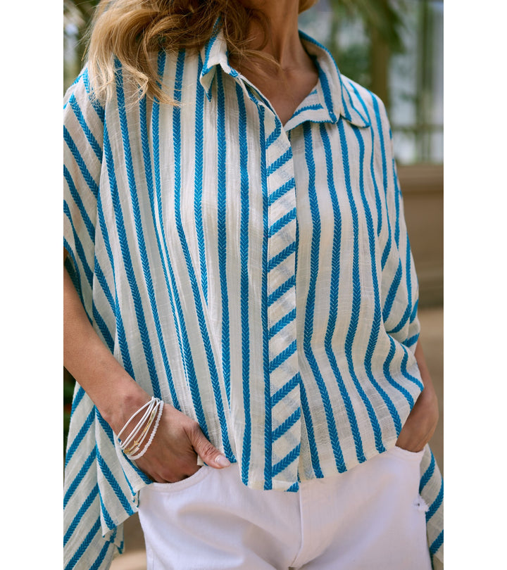 Breezy Striped Button Up