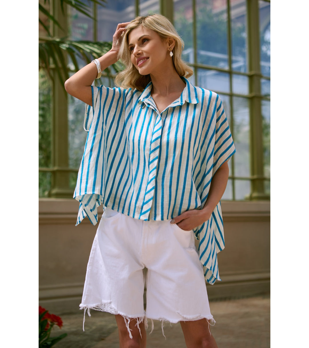 Breezy Striped Button Up