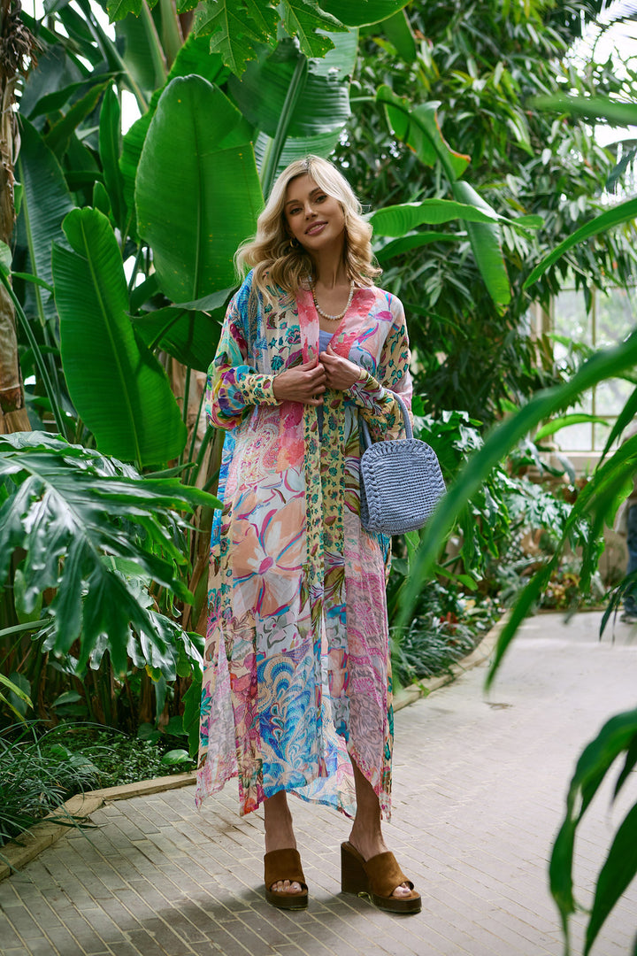 Spring Floral Patchwork Kimono