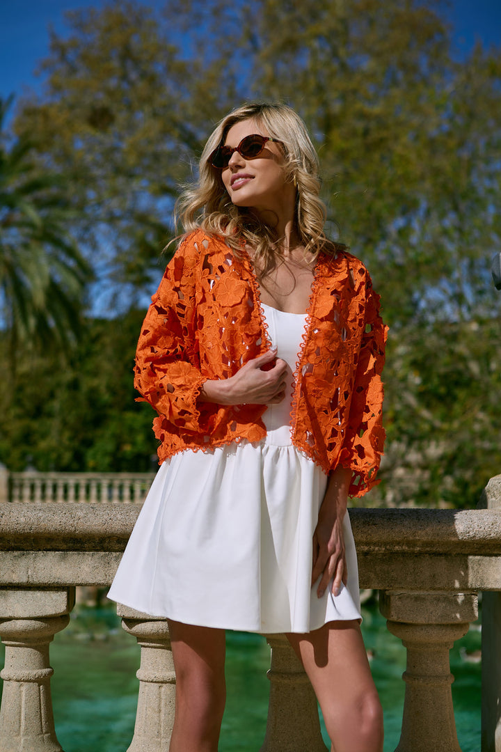 Floral Lace Cut Out Bolero