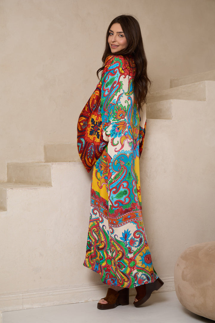 Margo Multi Paisley Print Kimono