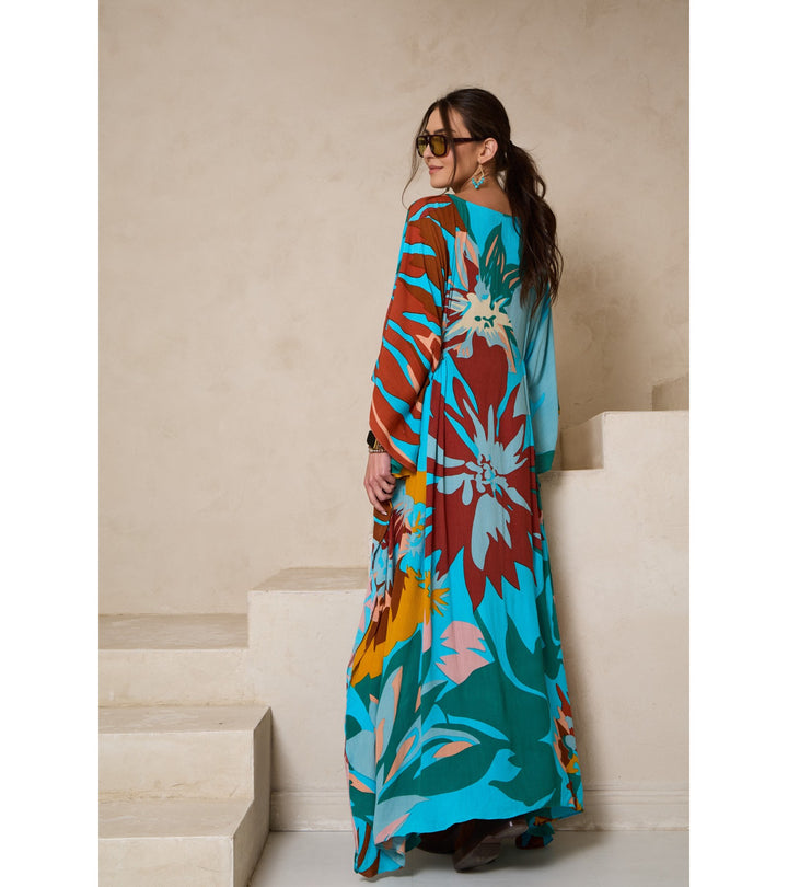 Polychromatic Flowery Kaftan