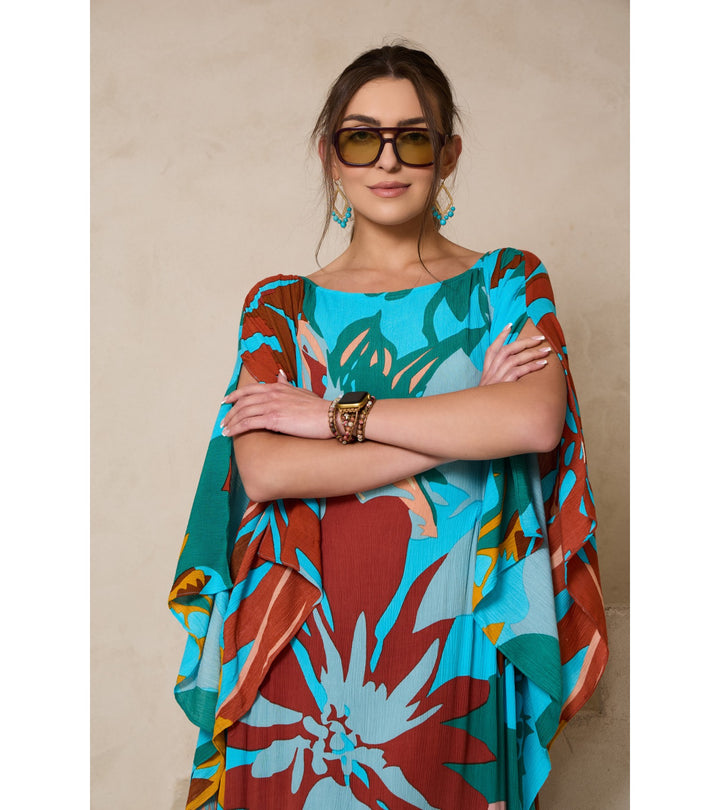 Polychromatic Flowery Kaftan