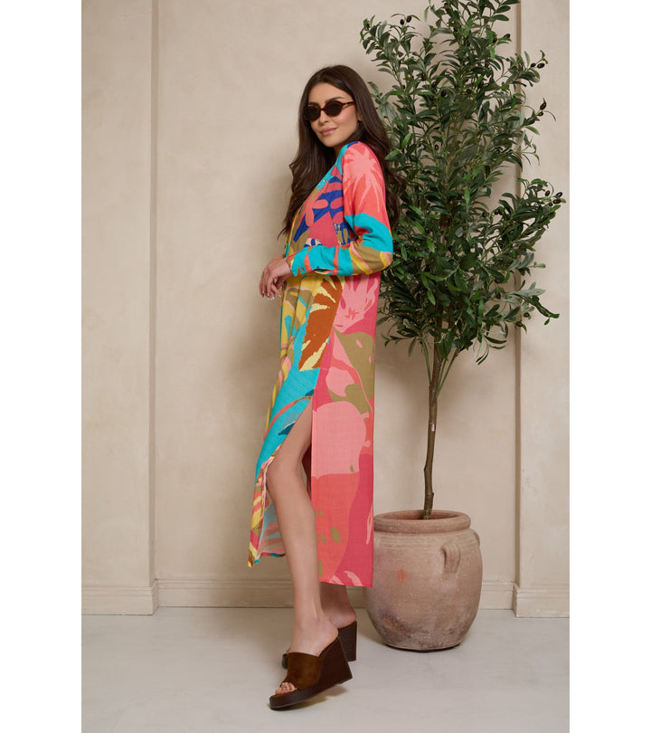 Tropical Buttoned Kaftan
