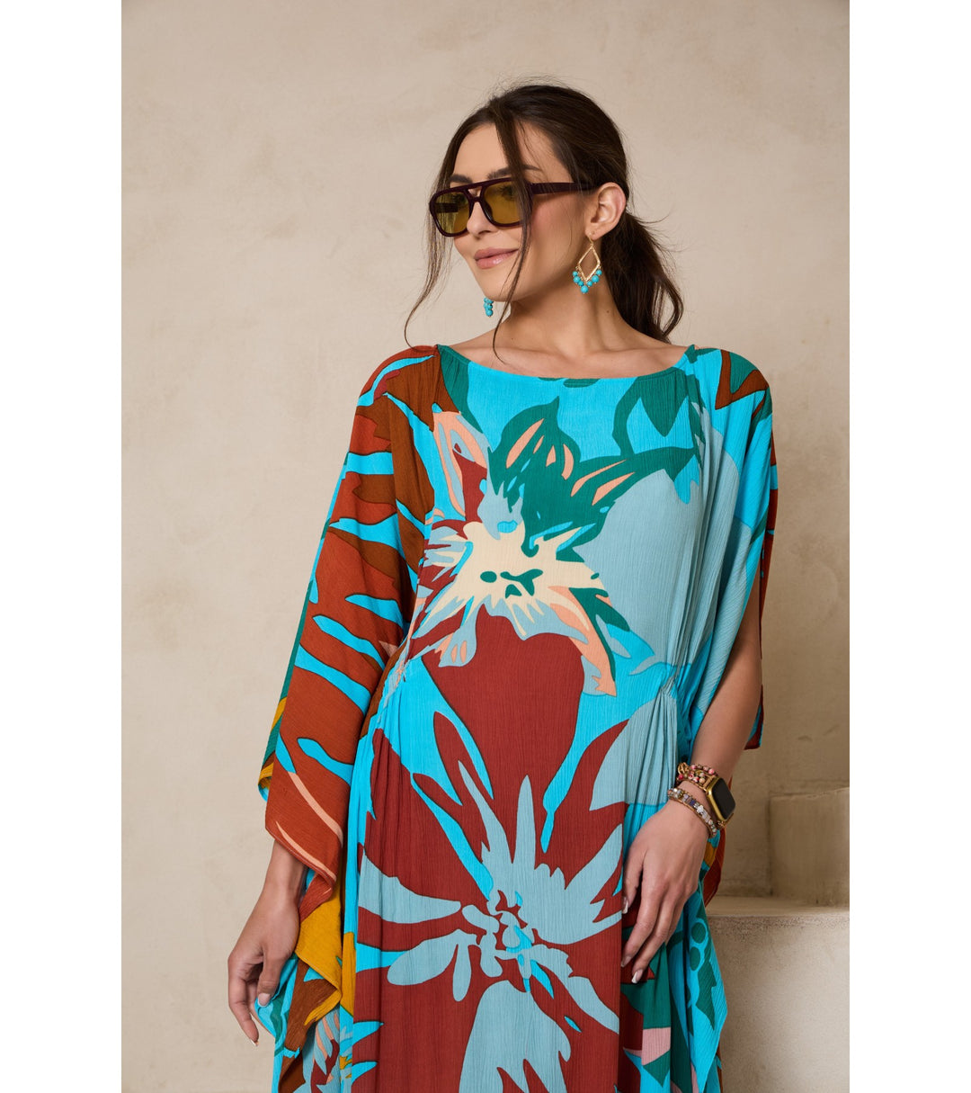 Polychromatic Flowery Kaftan