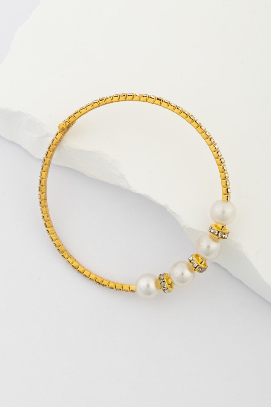 Pearl & Crystal Bangle