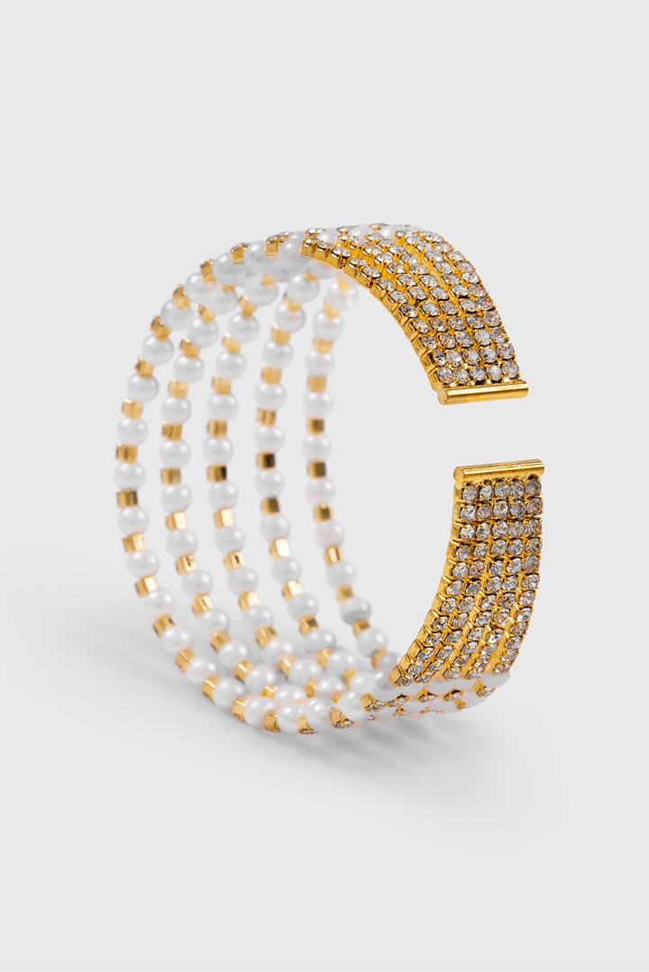 Beaded Pearl Cuff Bracelet