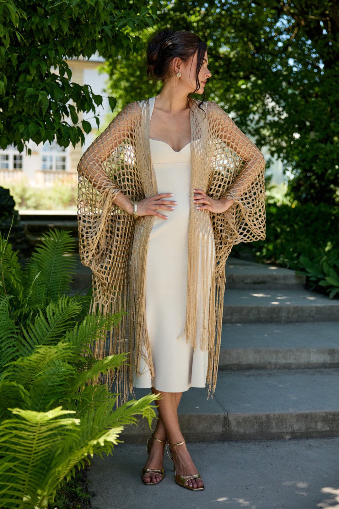 Metallic Fringe Kimono
