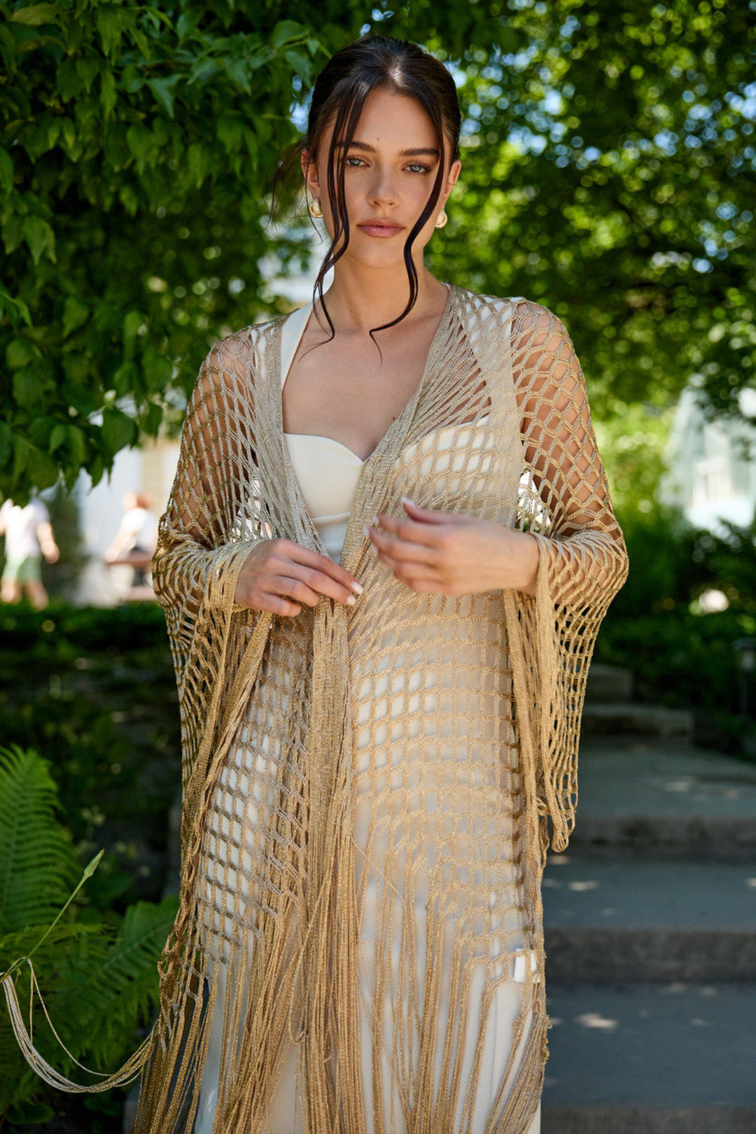 Metallic Fringe Kimono
