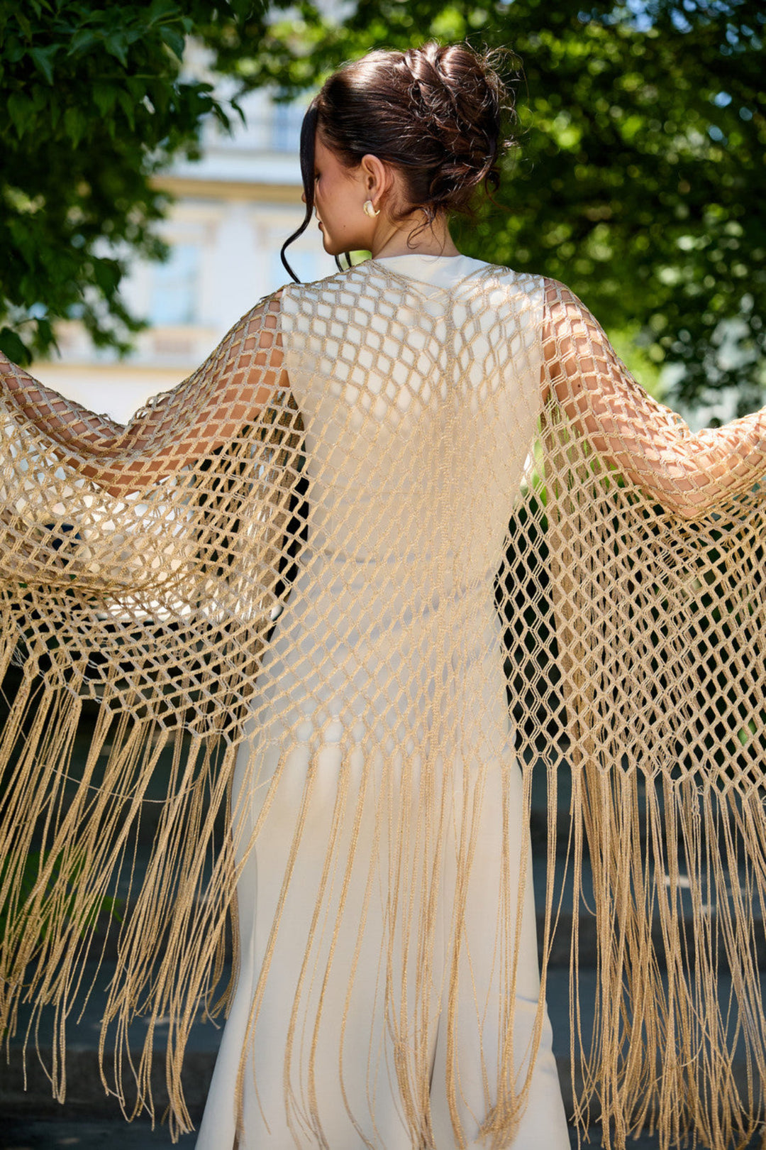 Metallic Fringe Kimono