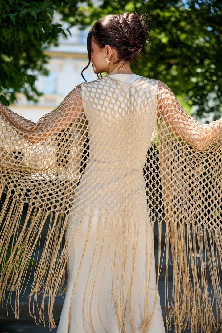 Metallic Fringe Kimono