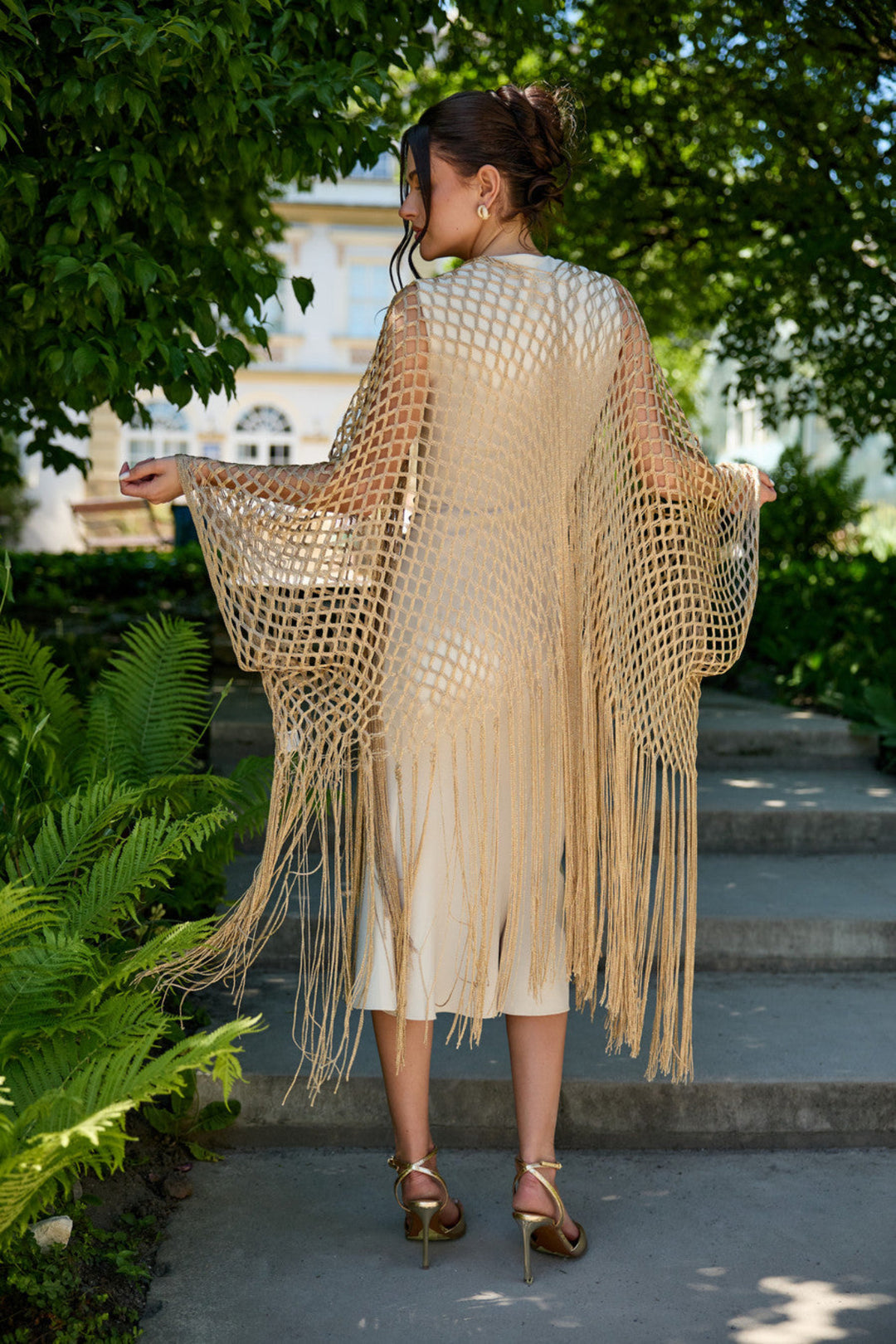 Metallic Fringe Kimono