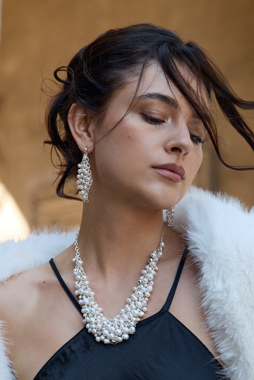 Cascading Pearl Statement Earrings