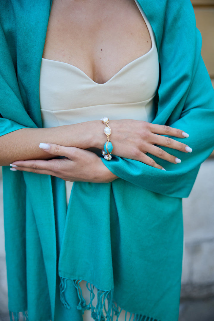 Turquoise Baroque Pearl Bracelet