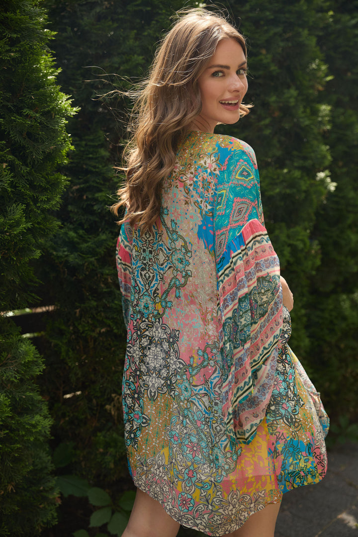 Mystical Garden Ruffle Sleeve Kimono