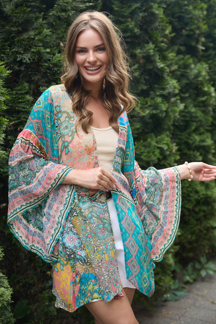 Mystical Garden Ruffle Sleeve Kimono
